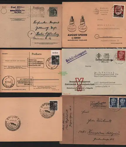 B11562 6x Brief DDR Erfurt Werbestempel  1948 kulturelle Einheit Deutschlands
