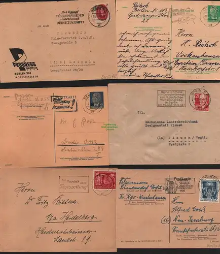 B11564 3x Postkarte, 2x Brief Berlin Werbestempel 1949 1960 Afrika d Afrikanern