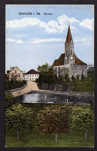 87153 AK Dahlen Sachsen Kirche 1917