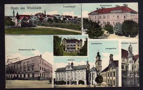 86242 AK Bad Windsheim 1911 Stefanienstift Hotel Wittelsbacher Hof Kurhaus
