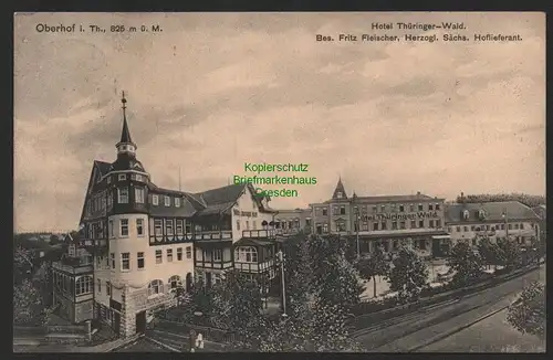 147495 AK Oberhof Thür. Hotel Thüringer Wald 1910 Korrespondenz Karl Bahrmann