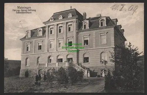 147337 AK Meiningen Herzog Georg Stiftung Schwesternhaus 1909