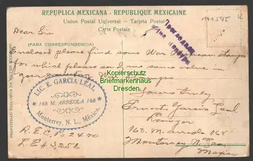 141545 AK Monterrey Mexiko La Purisma um 1920