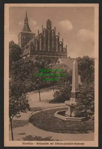 140739 AK Allenstein Ostpreußen Belianplatz mit Schulze Delitzsch Denkmal
