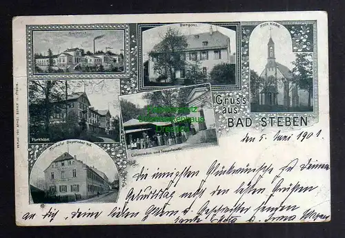 127167 AK Bad Steben 1901 Kurhotel Bayrischer Hof Kirche Bergamt Parkhotel Colon