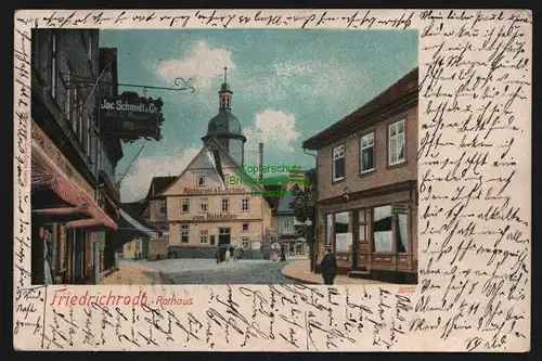 150656 AK Friedrichroda Rathaus Restaurant und Logirhaus zum Ratskeller 1904