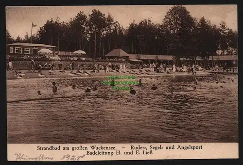 150658 AK Biesenthal i. M. Strandbad am großen Wuckensee 1928 Ruder- Segelsport