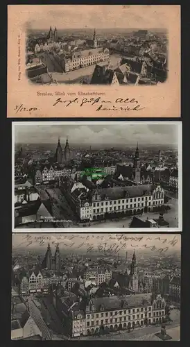 150515 3 AK Breslau Blick vom Elisabethturm 1900 1907 und um 1935