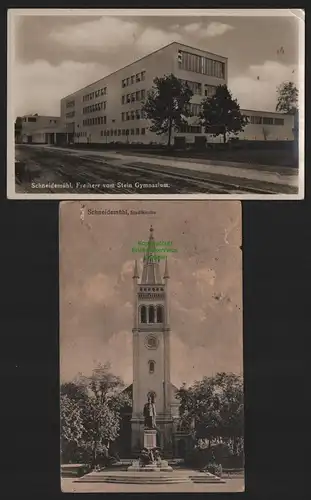 150502 2 AK Schneidemühl Pila 1916 Stadtkirche Freiherr von Stein Gymnasium