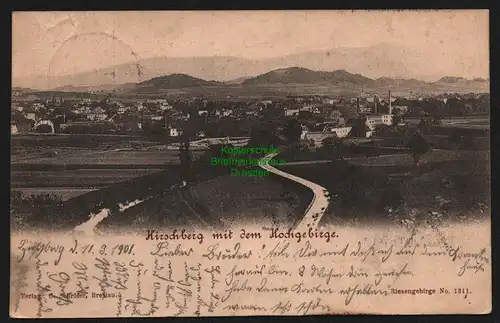 147852 AK Hirschberg mit dem Hochgebirge 1901