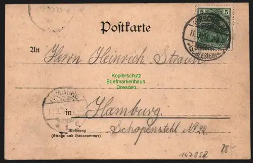 147852 AK Hirschberg mit dem Hochgebirge 1901