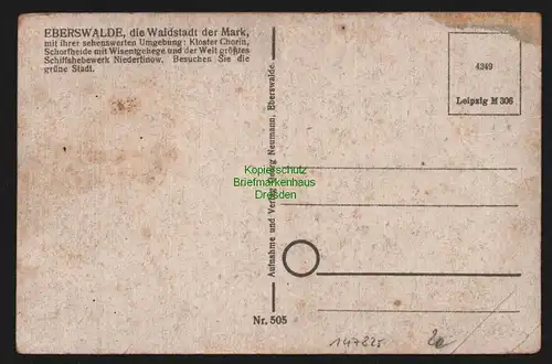 147825 AK Waldstadt Eberswalde um 1940 Luftbild