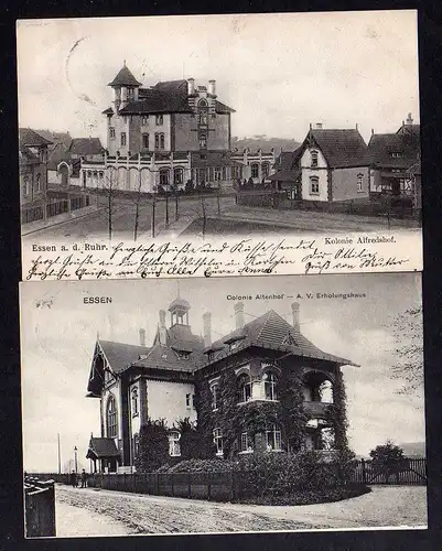 99328 2 AK Essen Kolonie Alfredshof 1904 Altenhof A. V. Erholungshaus 1907