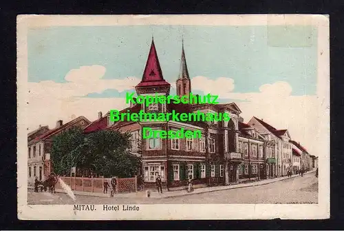 114709 AK Jelgava Mitau Lettland Hotel Linde Feldpost 1918