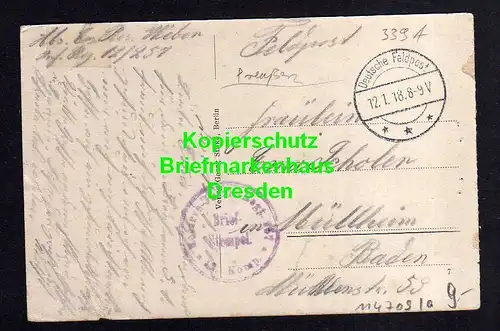 114709 AK Jelgava Mitau Lettland Hotel Linde Feldpost 1918