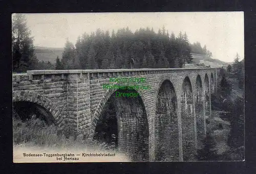 132633 AK Herisau 1910 Eisenbahnbrücke Bodensee Toggenburgbahn Kirchtobelviadukt