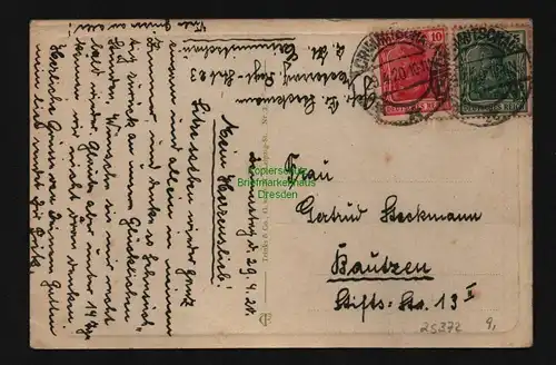 25372 AK Crimmitschau Bahnhof Bahnhofsplatz, gelaufen 1920