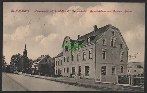 149024 AK Reichenbrand 1909 Hoferstraße Endstation Straßenbahn Geschäftshaus