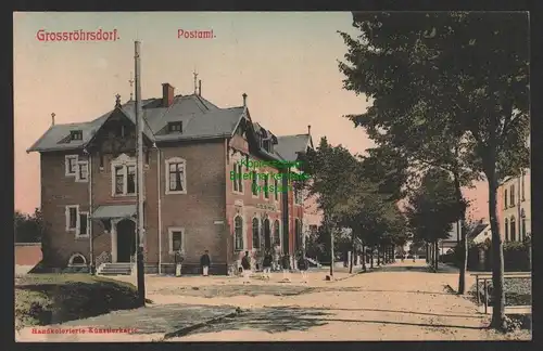 149027 AK Großröhrsdorf u 1910 Postamt handcolorierte Künstlerkarte Brück & Sohn