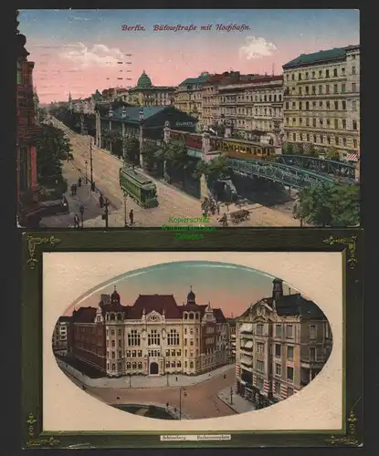 147507 2 AK Berlin Schöneberg Barbarossaplatz 1916 Bülowstraße mit Hochbahn