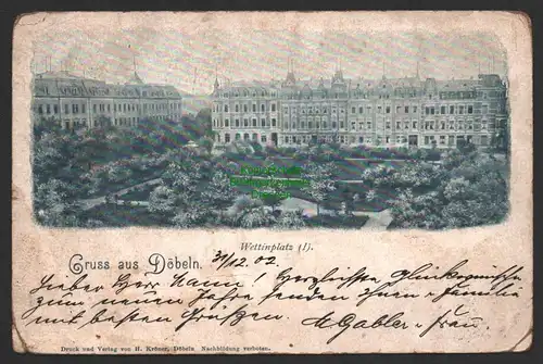 144423 AK Döbeln Wettinplatz 1905