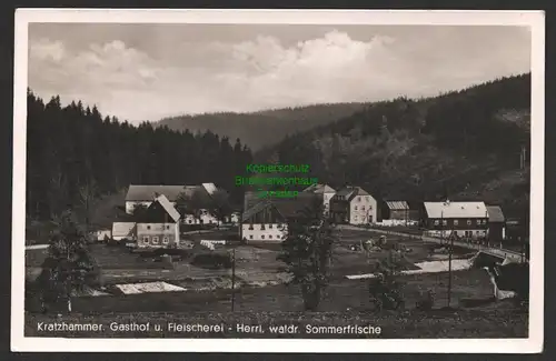 144395 AK Kratzhammer Altenberg Erzgeb. 1941 Landpoststempel Gasthof Fleischerei