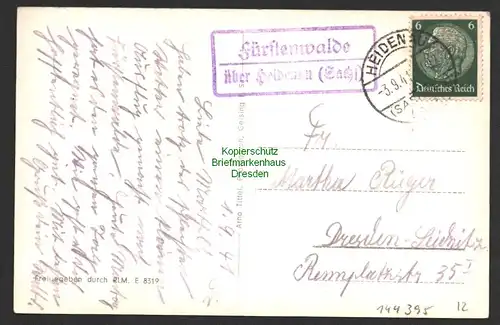 144395 AK Kratzhammer Altenberg Erzgeb. 1941 Landpoststempel Gasthof Fleischerei