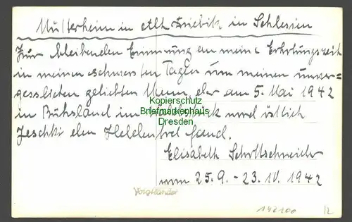 142100 AK Fotokarte Mütterheim in Alt Triebitz 1942