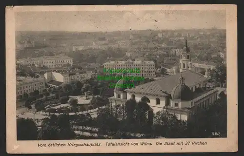 139943 AK Wilna Wilno Vilnius Litauen Panorama 1916 Feldpost