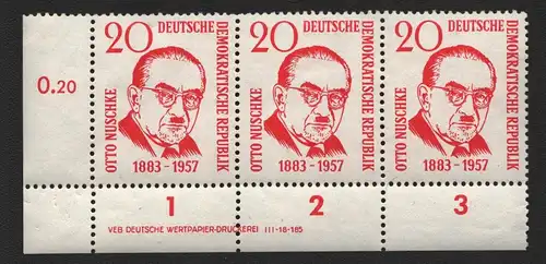 2503 DDR DV 671 Otto Nuschke postfrisch ** ungefalten Zähnungsvariante Wolf