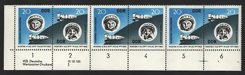 2604 DDR DV 970-71 Gruppenflug Wostok 5 Wostok 6 Tereschkowa Bykowski **