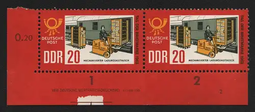 2638 DDR DV 999 Tag der Briefmarke 1963 postfrisch ungefalten Zähnungsvariante
