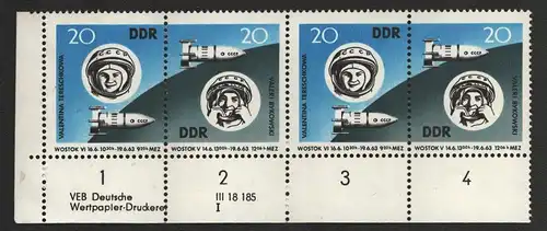 2605 DDR DV 970-71 Gruppenflug Wostok 5 Wostok 6 Tereschkowa Bykowski **