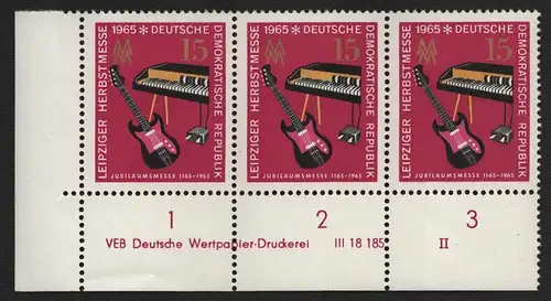 2670 DDR DV 1131 Leipziger Herbstmesse 1965  postfrisch ** ungefalten Zähnungs