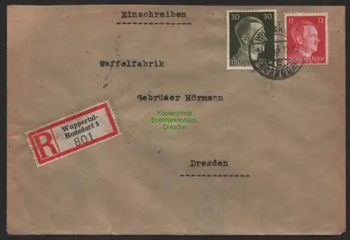 B9816 R-Brief Gebr. Hörmann A.-G. Wuppertal-Ronsdorf 1 Risse 1943