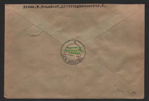 B9816 R-Brief Gebr. Hörmann A.-G. Wuppertal-Ronsdorf 1 Risse 1943