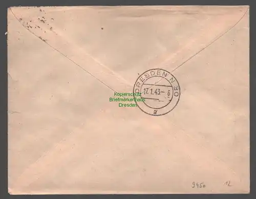 B9450 R-Brief Gebr. Hörmann A.-G. Kattowitz (Oberschles) 1 222 1943