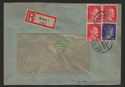 B9578 R-Brief Gebr. Hörmann A.-G. Meißen 1   1942