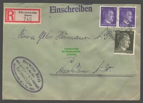 B9344 R-Brief Gebr. Hörmann A.-G. Fürstenwalde (Spree) 1943 Hermann Bock