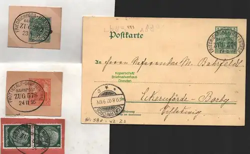 B8844 DR Postkarte Bahnpost Friedrichroda Fröttstädt 1902 Briefstück Georgenthal