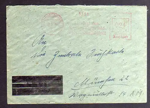 B895 SBZ Brief Freistempel 1946 Landrat Clausthal-Zellerfeld an Suchdienst Münch