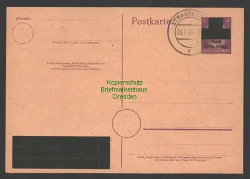 B7562 Lokalausgabe Stadt Strausberg überdruckte Hitler GS blanko Stempel 03.11.