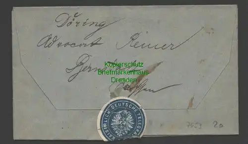 B7653 Faltbrief Telegraphie des Deutschen Reiches Amt Bernstadt 1882