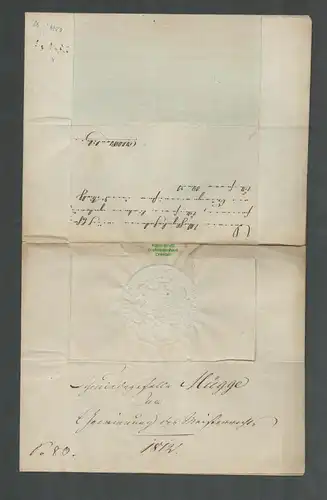 B6374 Brief Trockensiegel carl herzog zu mecklenburg 1812 Neustrelitz