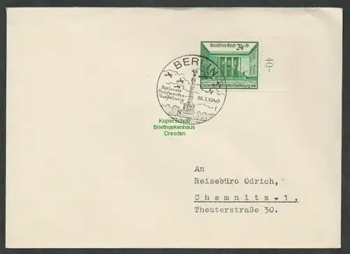 B6434 Brief Deutsches Reich 1940 Nationale Briefmarkenausstellung SST der Ausste