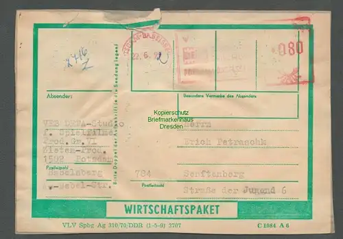 B6550 Wirtschaftspaket Adressträger Potsdam Babelsberg Defa 1972