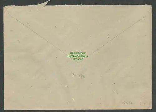 B6237 Brief SBZ Gebühr bezahlt 1945 Schleusingen Schleusinger Neundorf