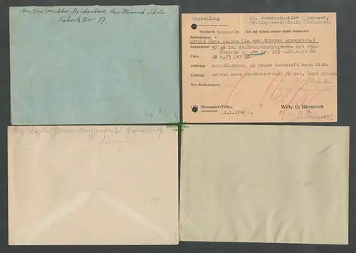 B6287 4x Brief Karte SBZ Gebühr bezahlt 1945 Hermsdorf Thür. bei Jena Hescho Iso