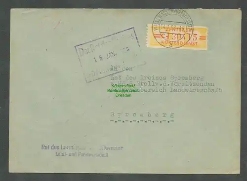 B5935 Brief DDR Dienst B 17 C Weisswasser 1958 nach Spremberg