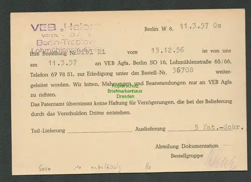 B5310 DDR ZKD B 10 Postkarte offene Karten unzulässig nach Radebeul Dresden